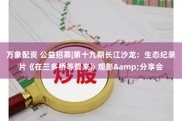 万象配资 公益招募|第十九期长江沙龙：生态纪录片《在三多桥等鹭来》观影&分享会